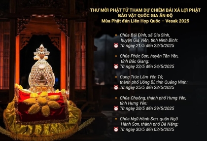 Những địa điểm chiêm bái Xá Lợi Phật sau ngày 21-5